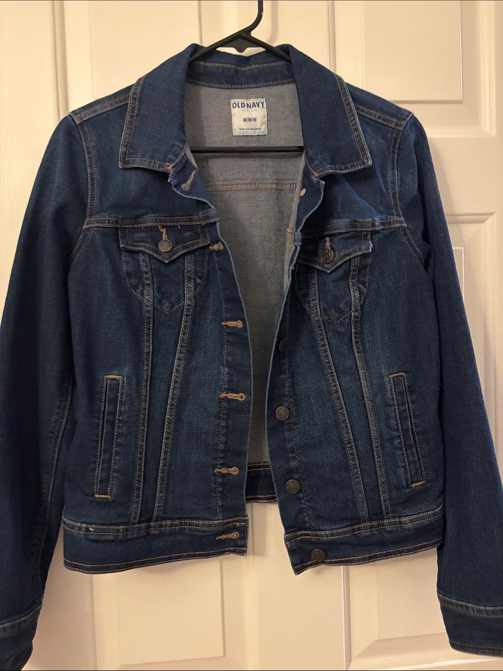 Old Navy Dark Blue Denim Jean Jacket - Women's Button-Front